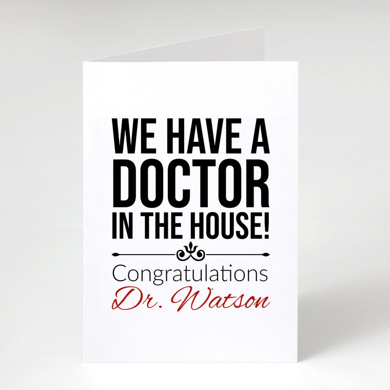 Personalised doctor graduation card